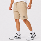 Honda fleece shorts Beige front logo near left hem