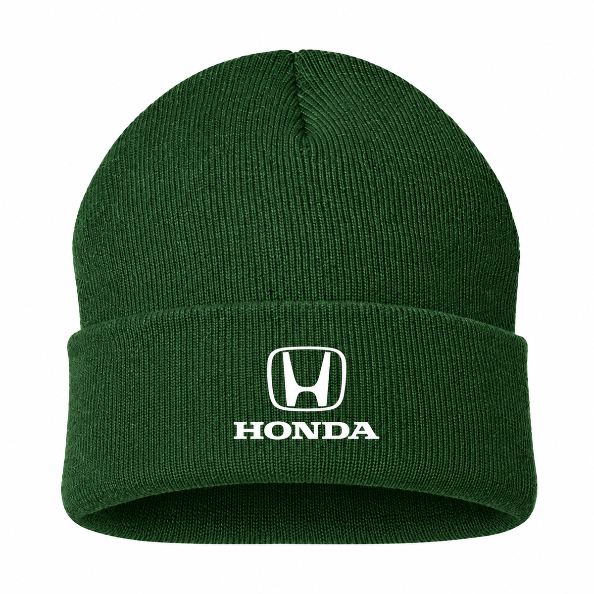 Men's Honda Beanie Hat — Forest Green — clean front main