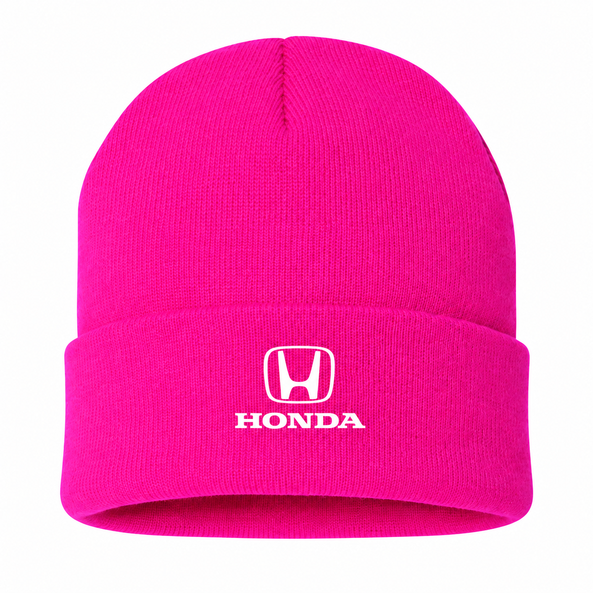 Men's Honda Beanie Hat — Hot Pink — clean front main