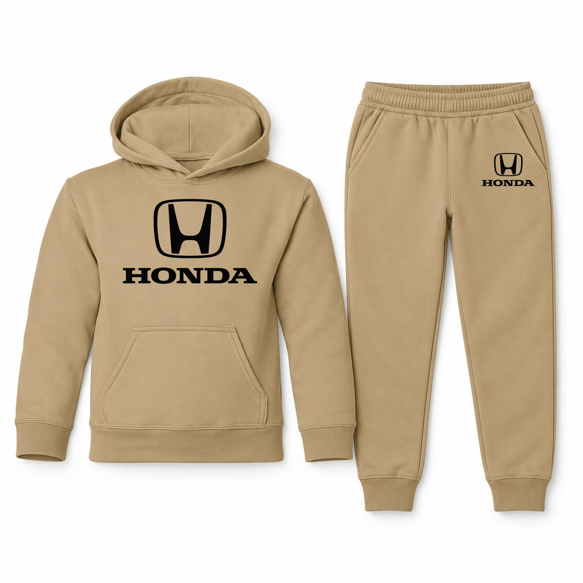 Honda youth hoodie jogger set, Khaki, Youth Large ages 10–12