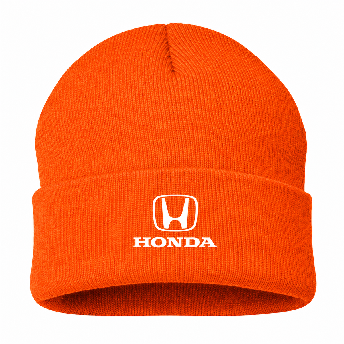 Men's Honda Beanie Hat — Orange — clean front main