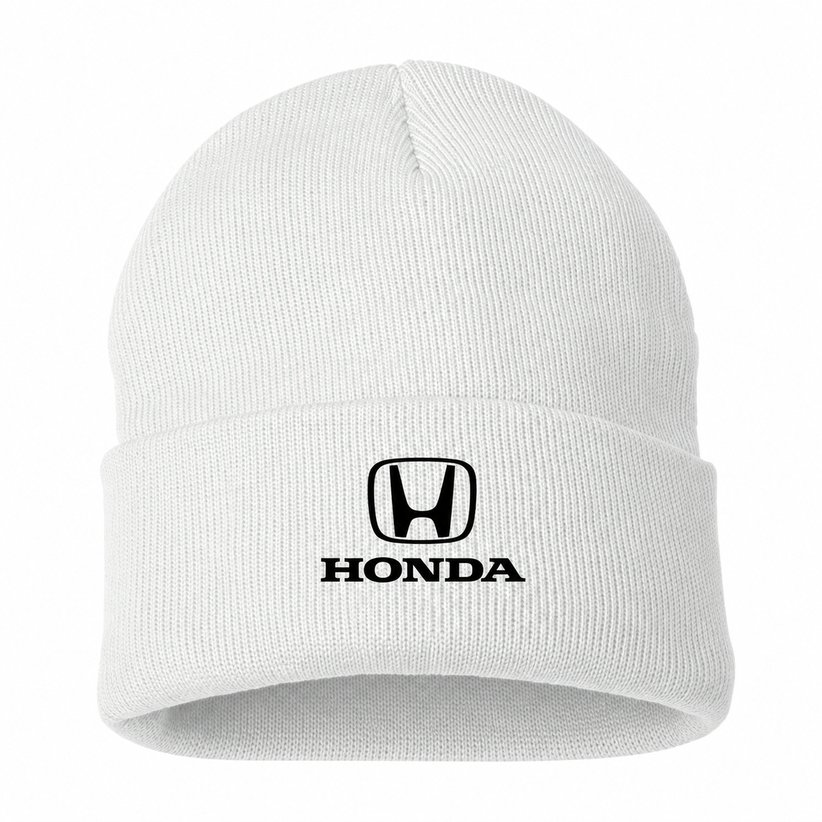 Men's Honda Beanie Hat — White — clean front main