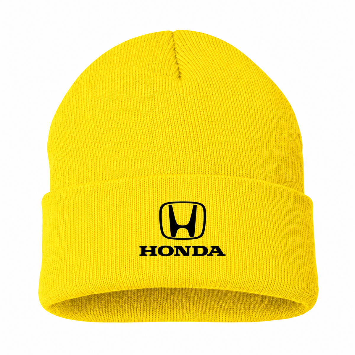 Men's Honda Beanie Hat — Yellow — clean front main