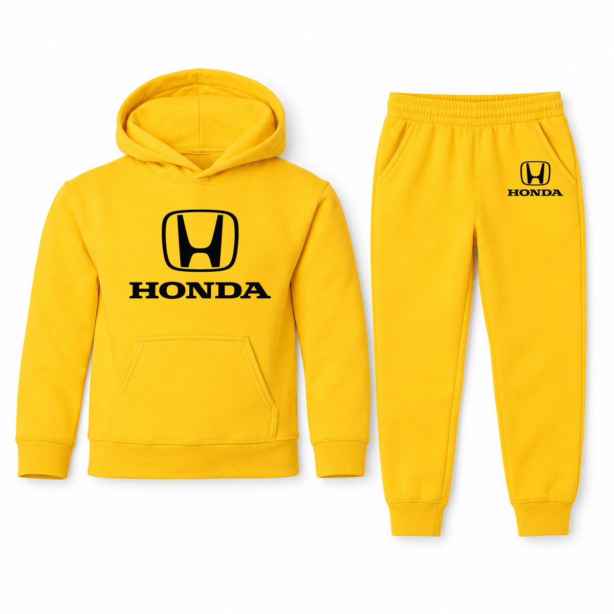 Honda youth hoodie jogger set, Yellow, Youth Large ages 10–12