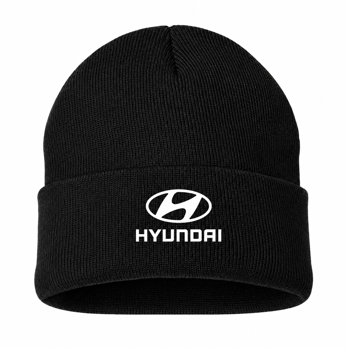 Men's Hyundai Beanie Hat — Black — clean front main