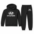 Hyundai youth hoodie jogger set, Black, Youth Large ages 10–12