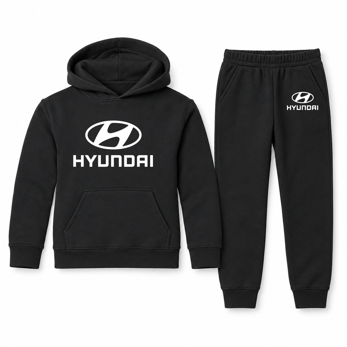 Hyundai youth hoodie jogger set, Black, Youth Large ages 10–12