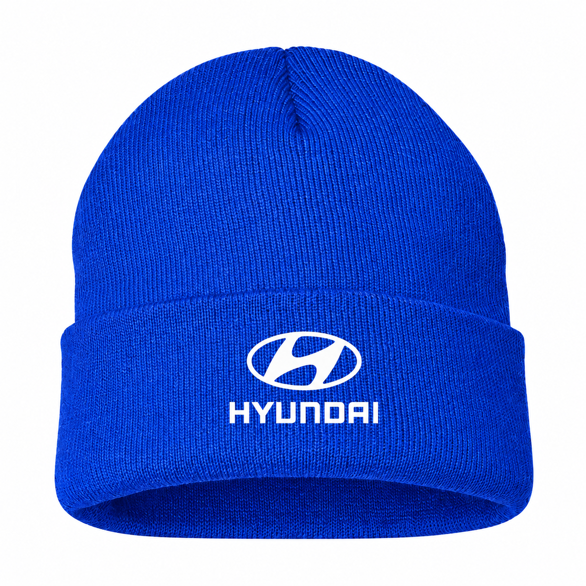 Men's Hyundai Beanie Hat — Blue — clean front main