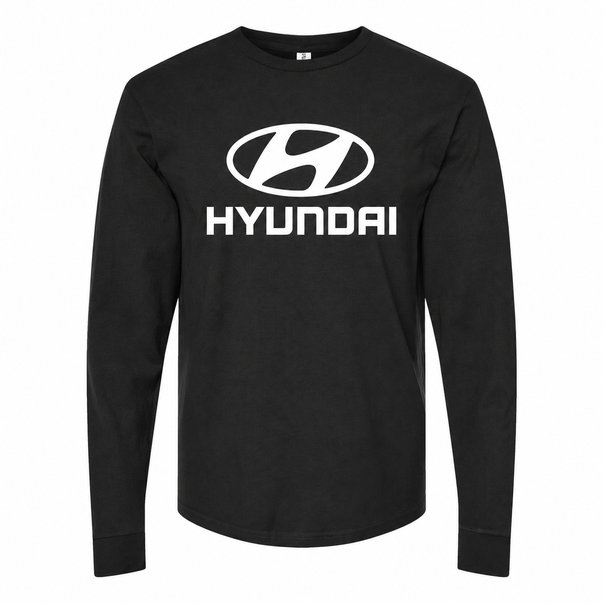 Men's Hyundai cotton long sleeve T-shirt Black front
