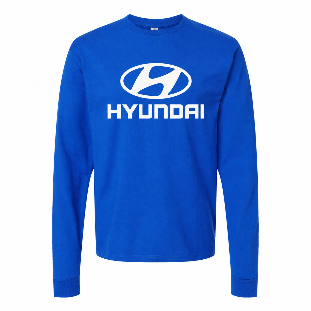 Men's Hyundai cotton long sleeve T-shirt Blue front