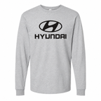 Men's Hyundai cotton long sleeve T-shirt Grey front