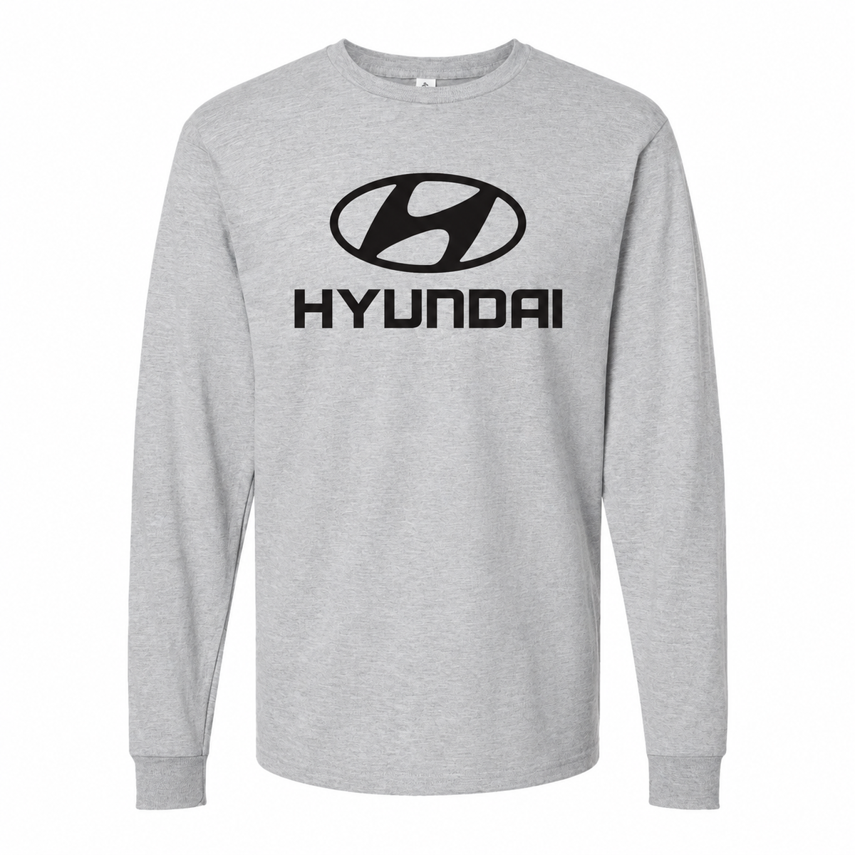 Men's Hyundai cotton long sleeve T-shirt Grey front
