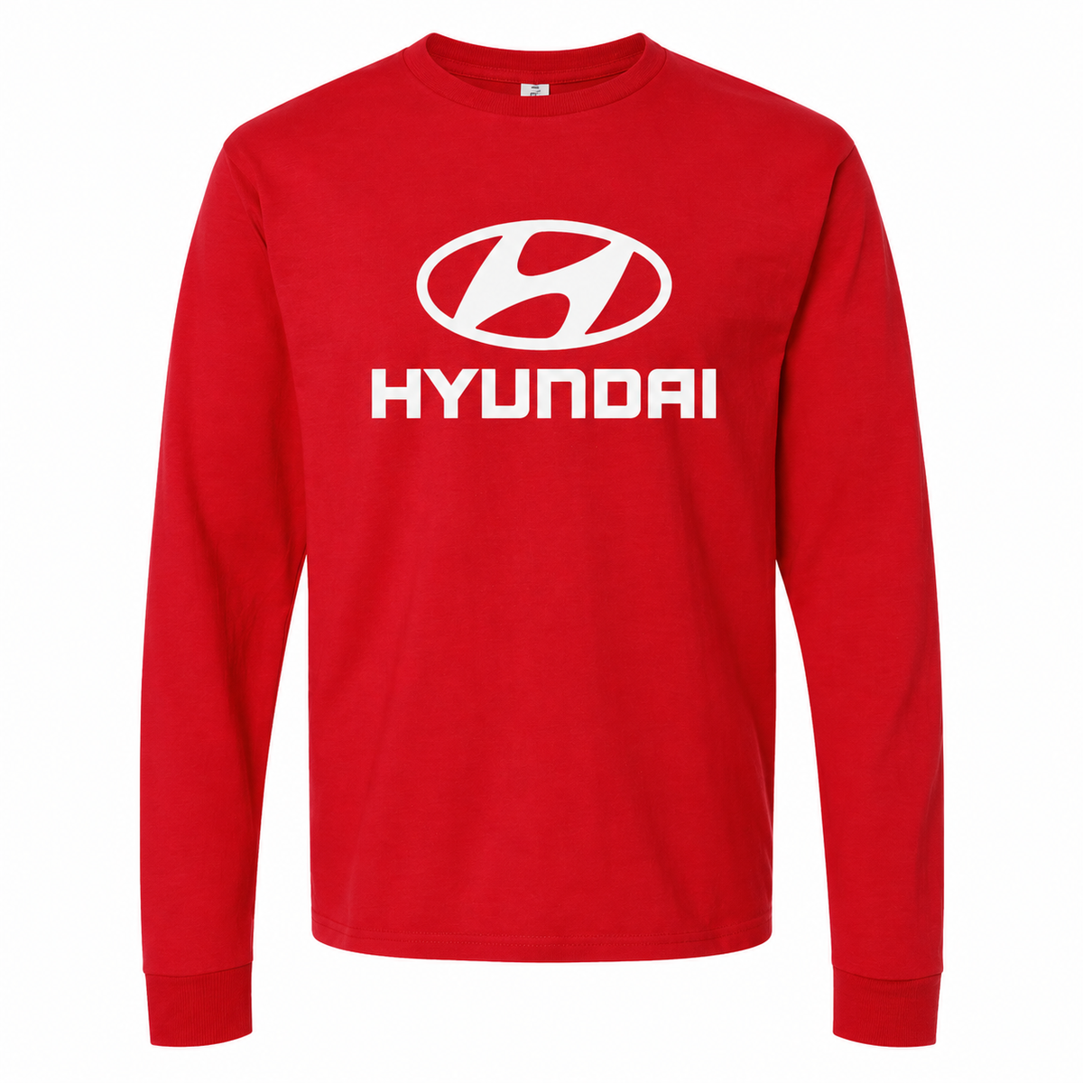 Men's Hyundai cotton long sleeve T-shirt Red front