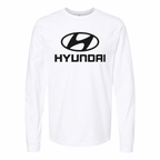 Men's Hyundai cotton long sleeve T-shirt White front