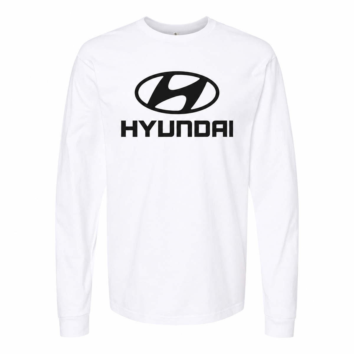 Men's Hyundai cotton long sleeve T-shirt White front