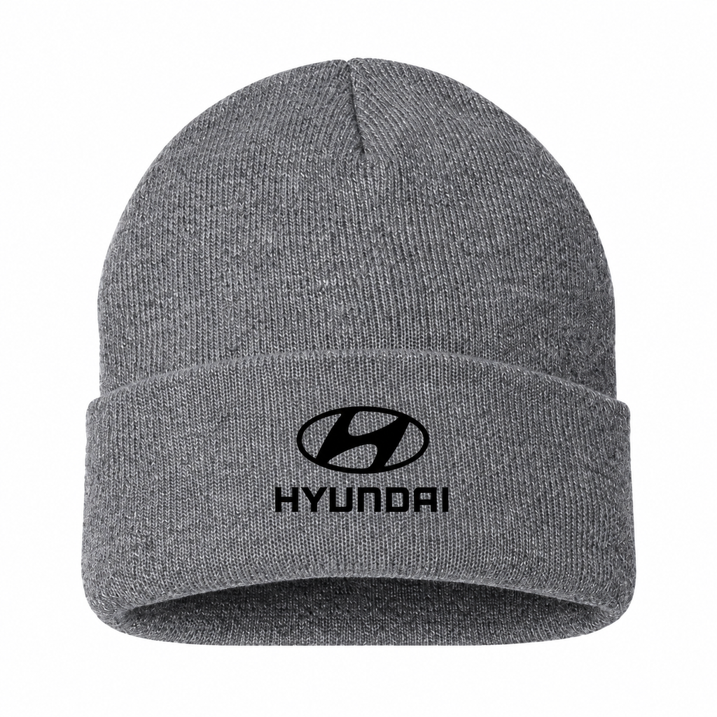 Men's Hyundai Beanie Hat — Gray — clean front main