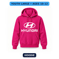 Hyundai - Youth Large Hoodie (Ages 10–12) | Color: Hot Pink