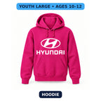 Hyundai - Youth Large Hoodie (Ages 10–12) | Color: Hot Pink