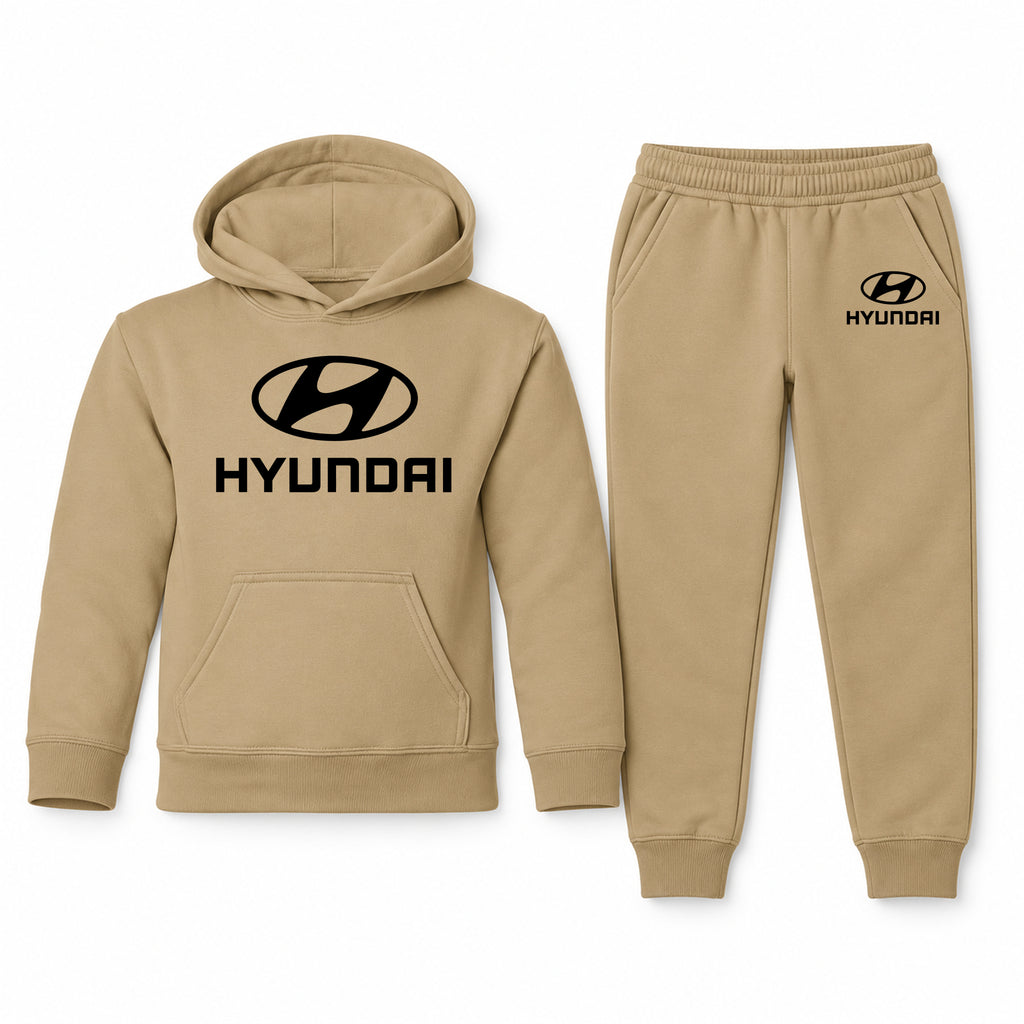 Hyundai youth hoodie jogger set, Khaki, Youth Large ages 10–12