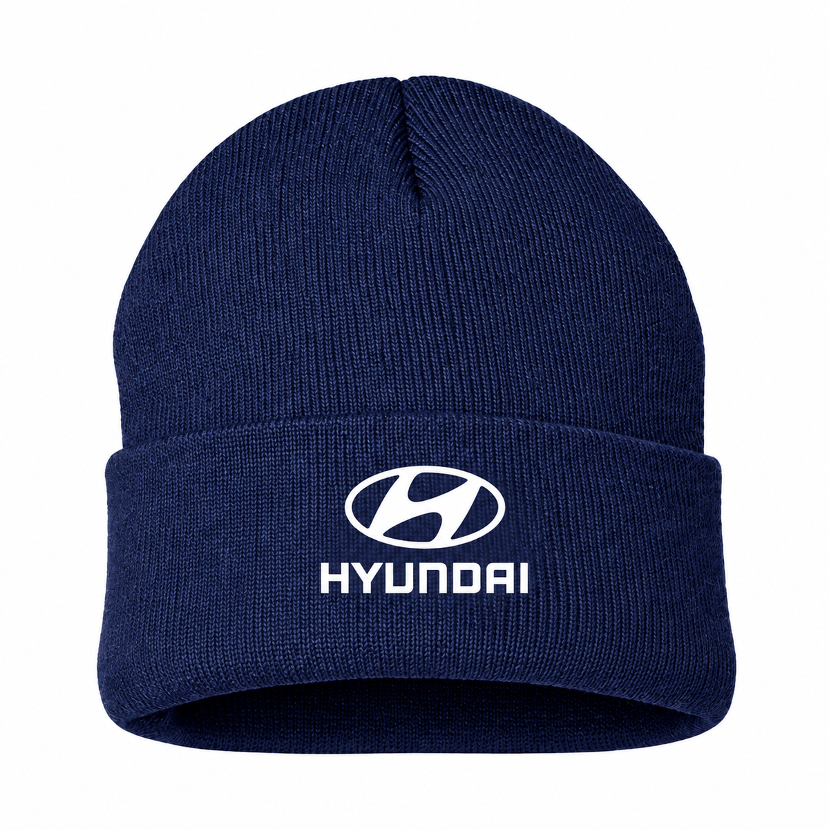 Men's Hyundai Beanie Hat — Navy — clean front main