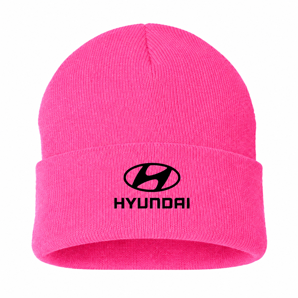 Men's Hyundai Beanie Hat — Pink — clean front main