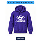 Hyundai - Youth Large Hoodie (Ages 10–12) | Color: Purple