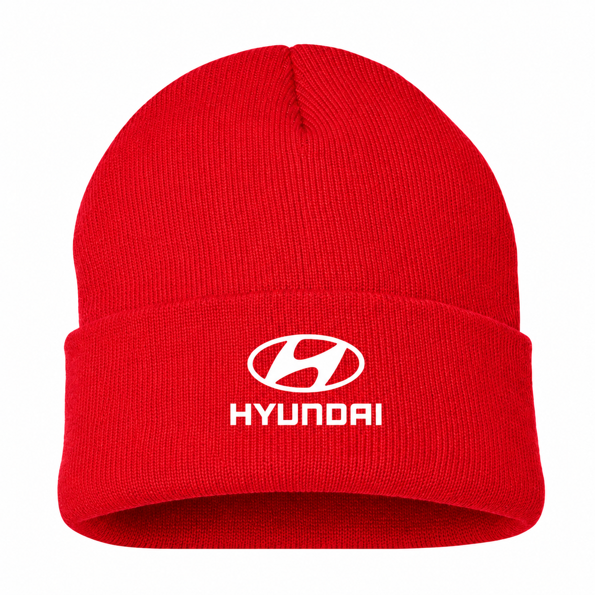 Men's Hyundai Beanie Hat — Red — clean front main