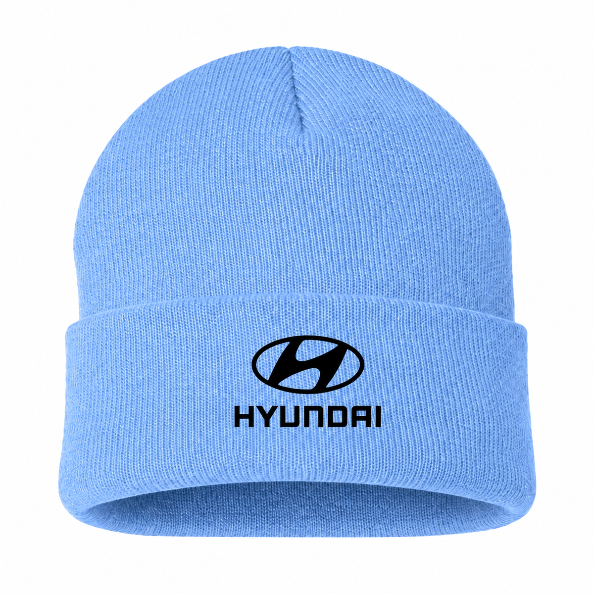 Men's Hyundai Beanie Hat — Sky Blue — clean front main