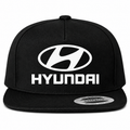 Hyundai snapback Black front centered heat transfer