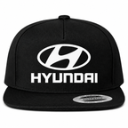 Hyundai snapback Black front centered heat transfer