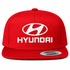 Hyundai snapback Red front centered heat transfer