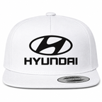 Hyundai snapback White front centered heat transfer