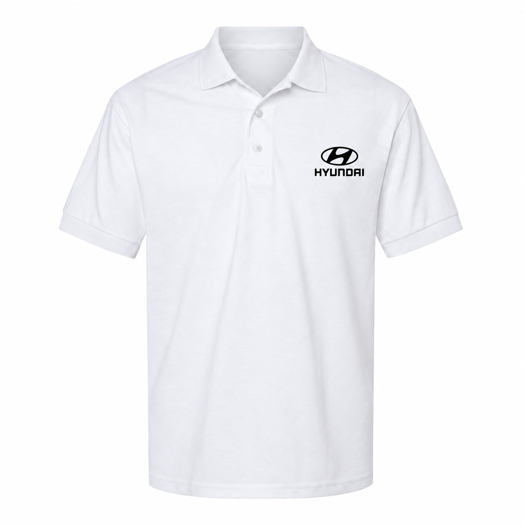Men's Hyundai Dry Blend Polo — White — clean front main