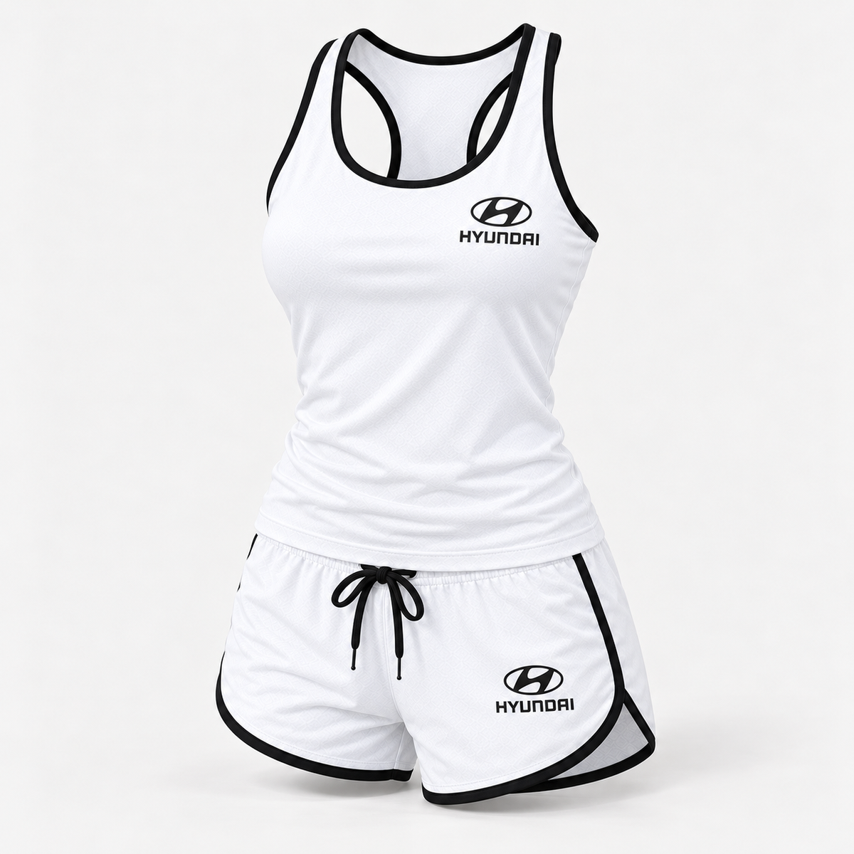 Hyundai women's tanktop and shorts set Angle | Color: White |