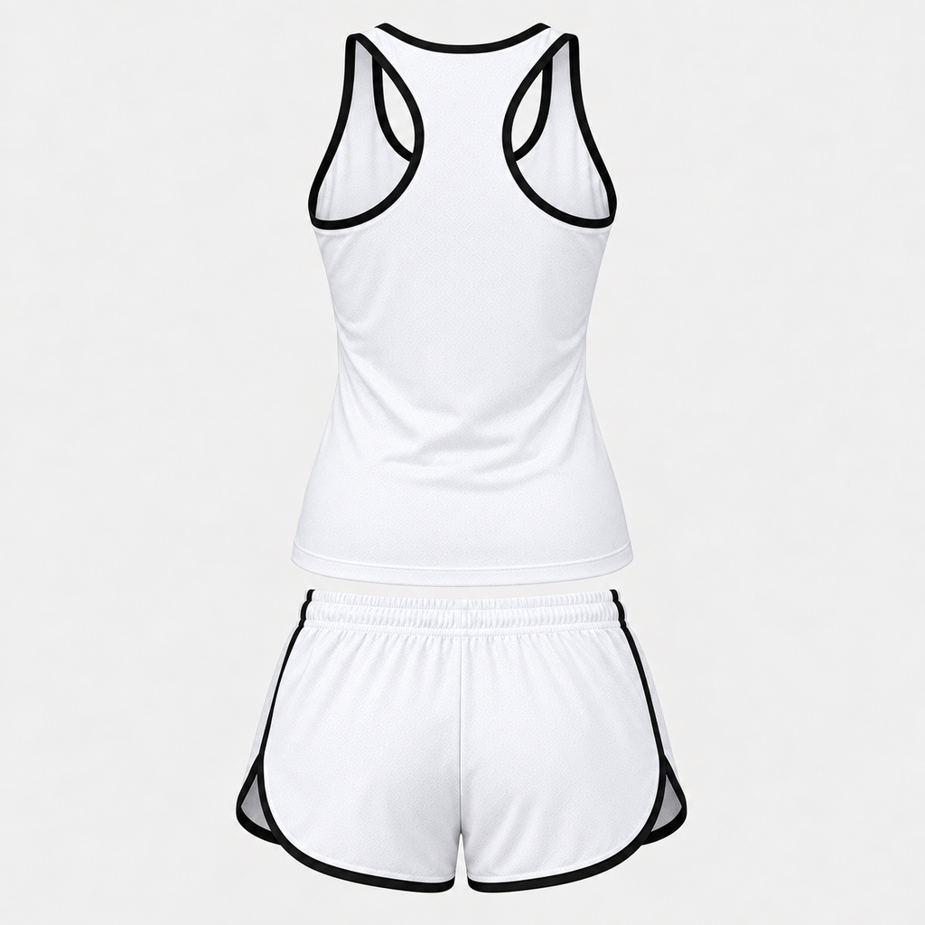 Hyundai women's tanktop and shorts set Back | Color: White |