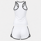 Hyundai women's tanktop and shorts set Back | Color: White |