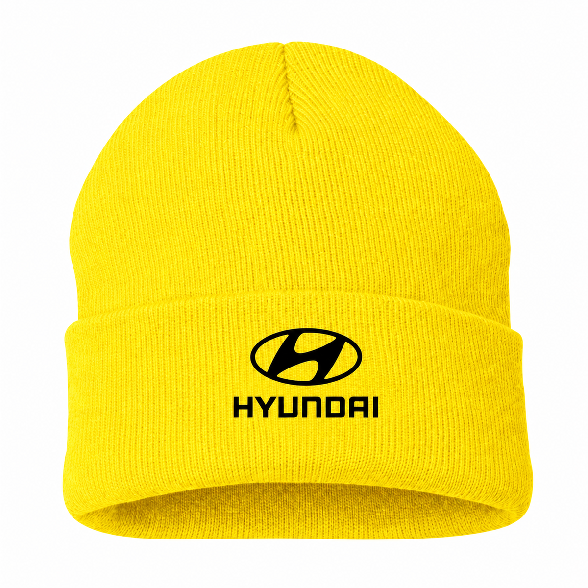 Men's Hyundai Beanie Hat — Yellow — clean front main