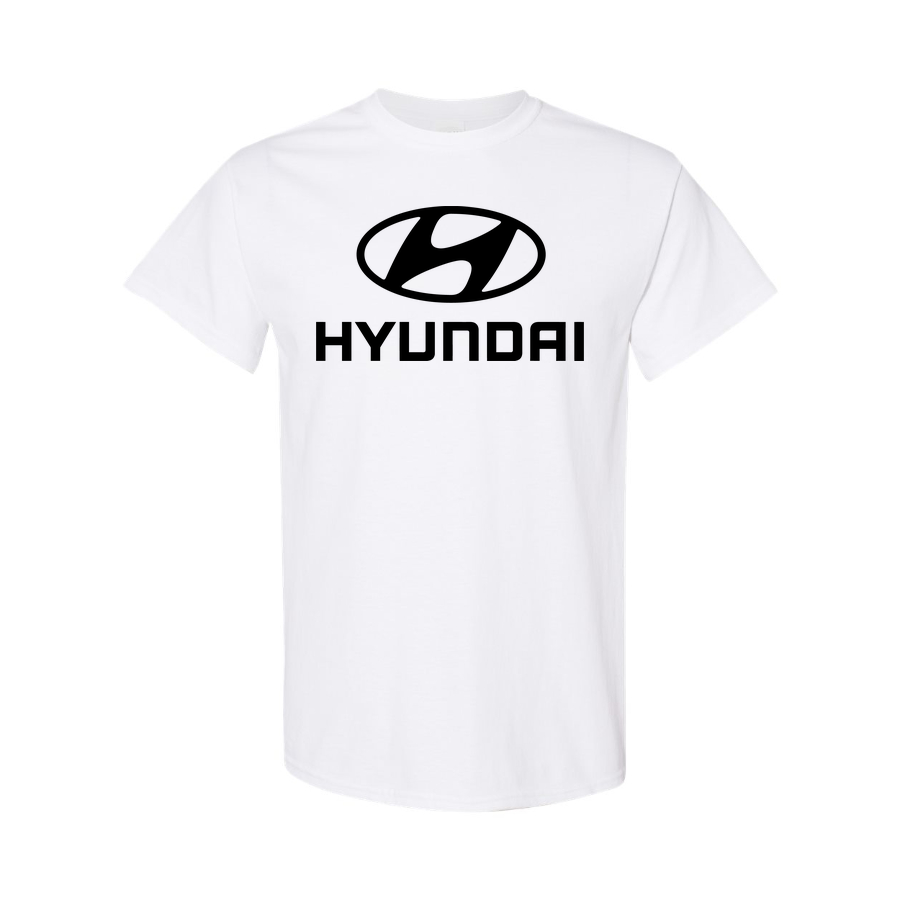Youth Kids Hyundai Car Cotton T-Shirt | Color: White | Main