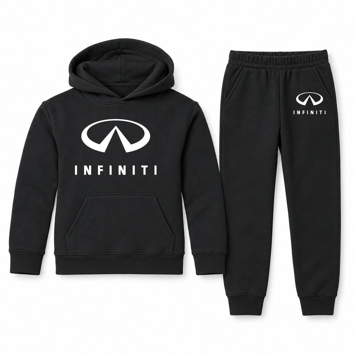 Infiniti youth hoodie jogger set, Black, Youth Large ages 10–12