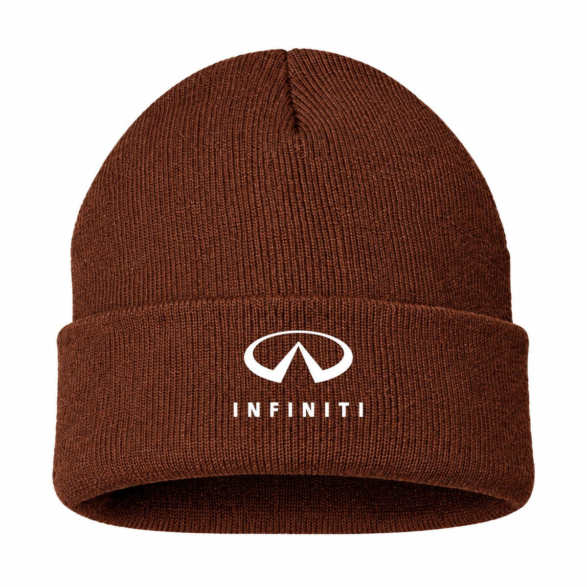 Infiniti Luxury Brown beanie front main