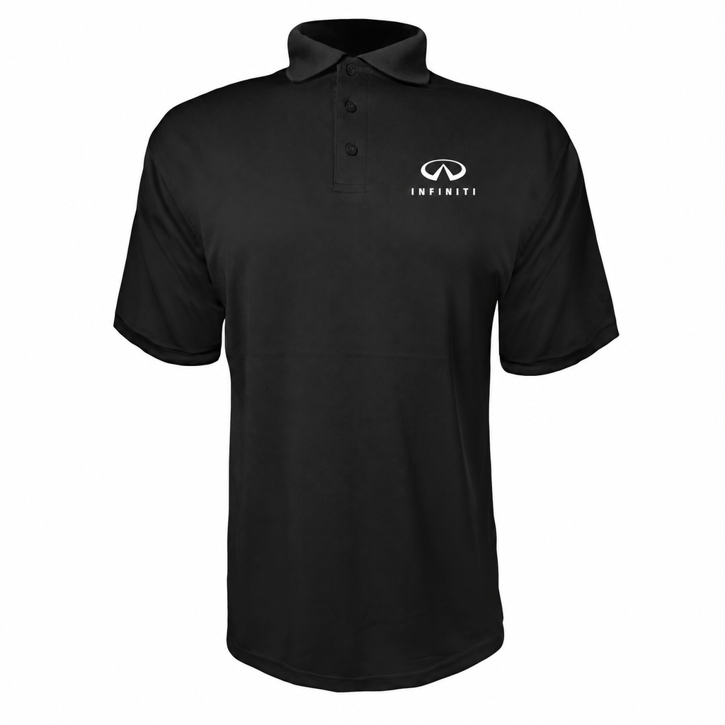 Infiniti Luxury polyester polo — Black — source logo on left chest