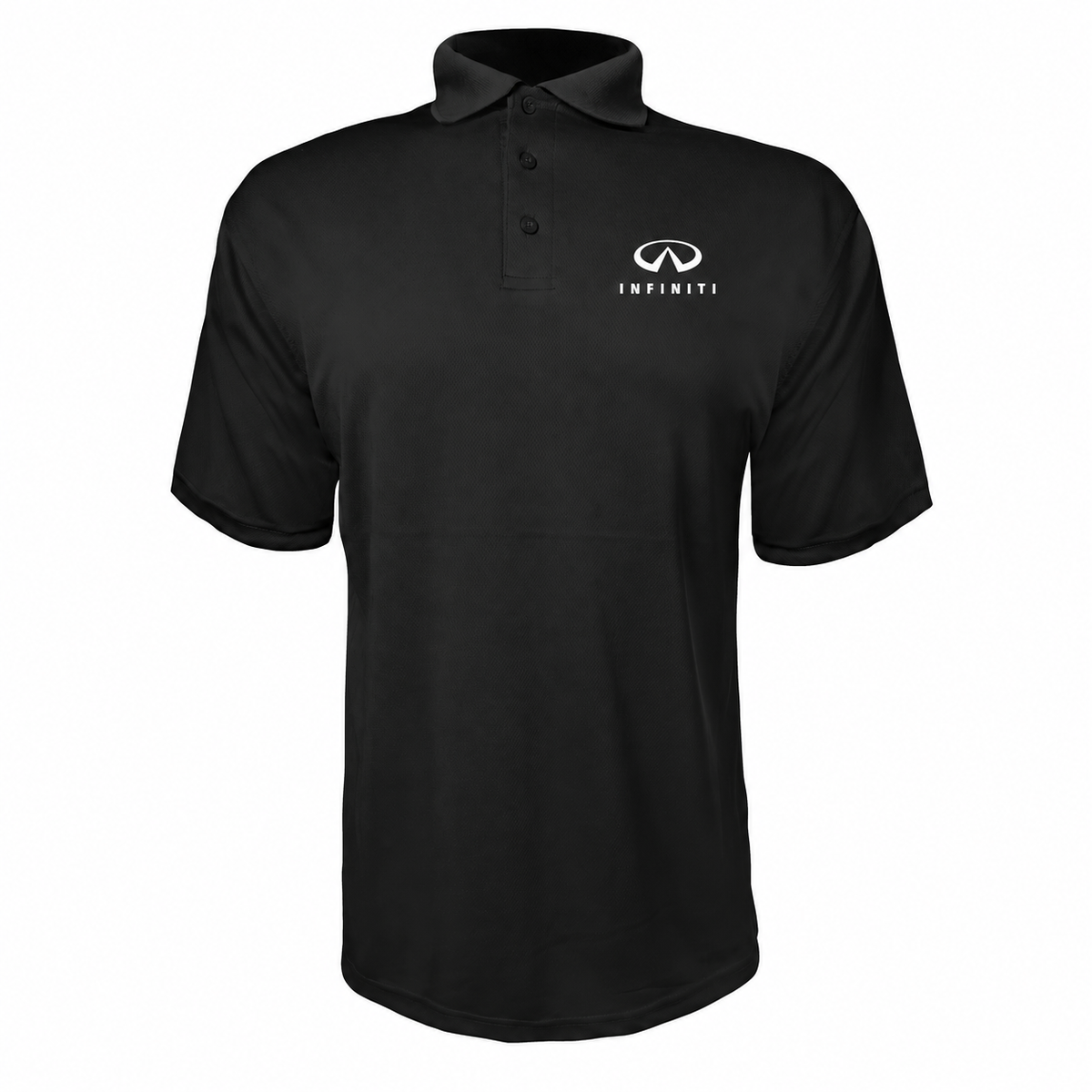 Infiniti Luxury polyester polo — Black — source logo on left chest