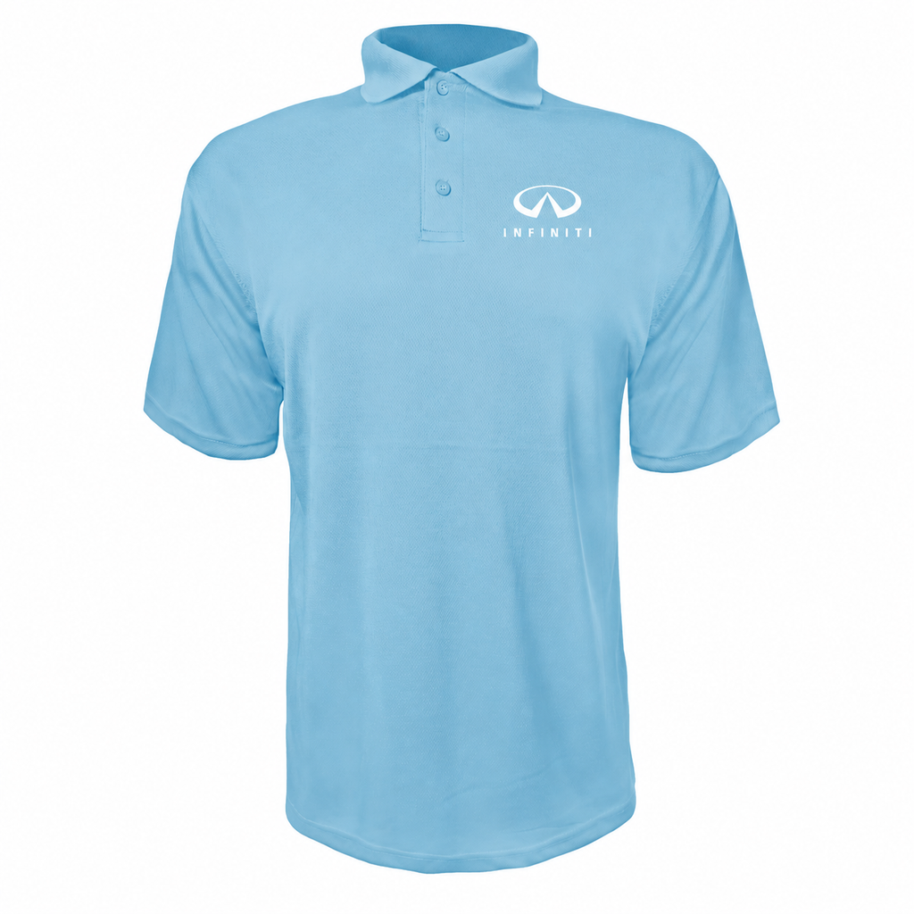 Infiniti Luxury polyester polo — Carolina Blue — source logo on left chest