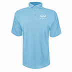 Infiniti Luxury polyester polo — Carolina Blue — source logo on left chest