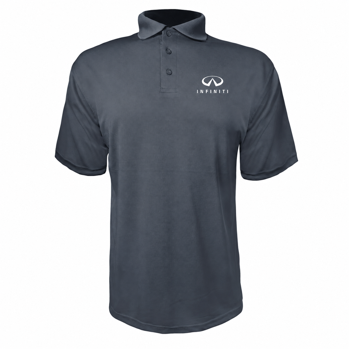 Infiniti Luxury polyester polo — Charcoal — source logo on left chest