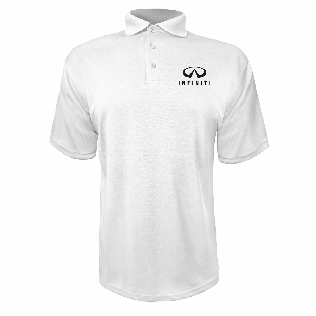 Infiniti Luxury polyester polo — White — source logo on left chest