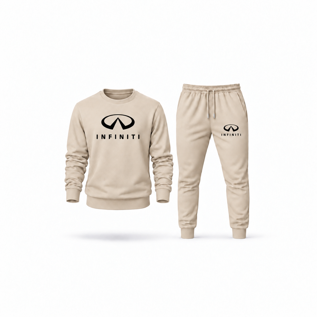Men's Infiniti Luxury Sweatshirt Joggers Set | Color: Tan | Main