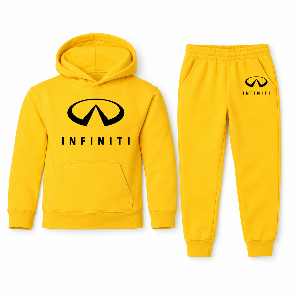 Infiniti youth hoodie jogger set, Yellow, Youth Large ages 10–12