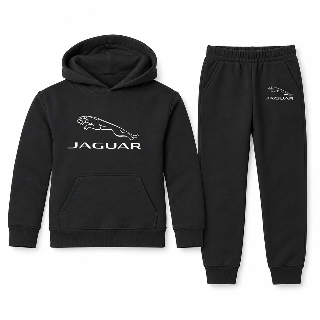Jaguar youth hoodie jogger set, Black, Youth Large ages 10–12