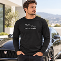 Men’s Jaguar Symbol Car Cotton Long Sleeve T-Shirt | Color: Black | Image 1